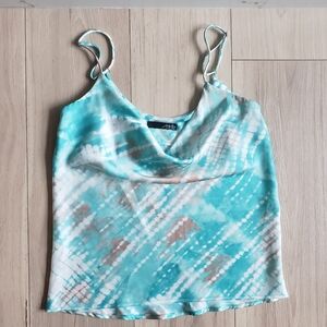 Ariella Aqua and White Camisole